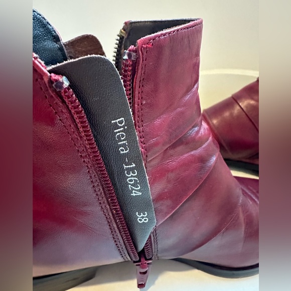 Canal Grande two tone Burgundy Ankle booties Size 38 Piera Shoes - Picture 4 of 11